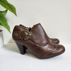 Nicole Women Ankle Boots brown Slip-on Size 6.5